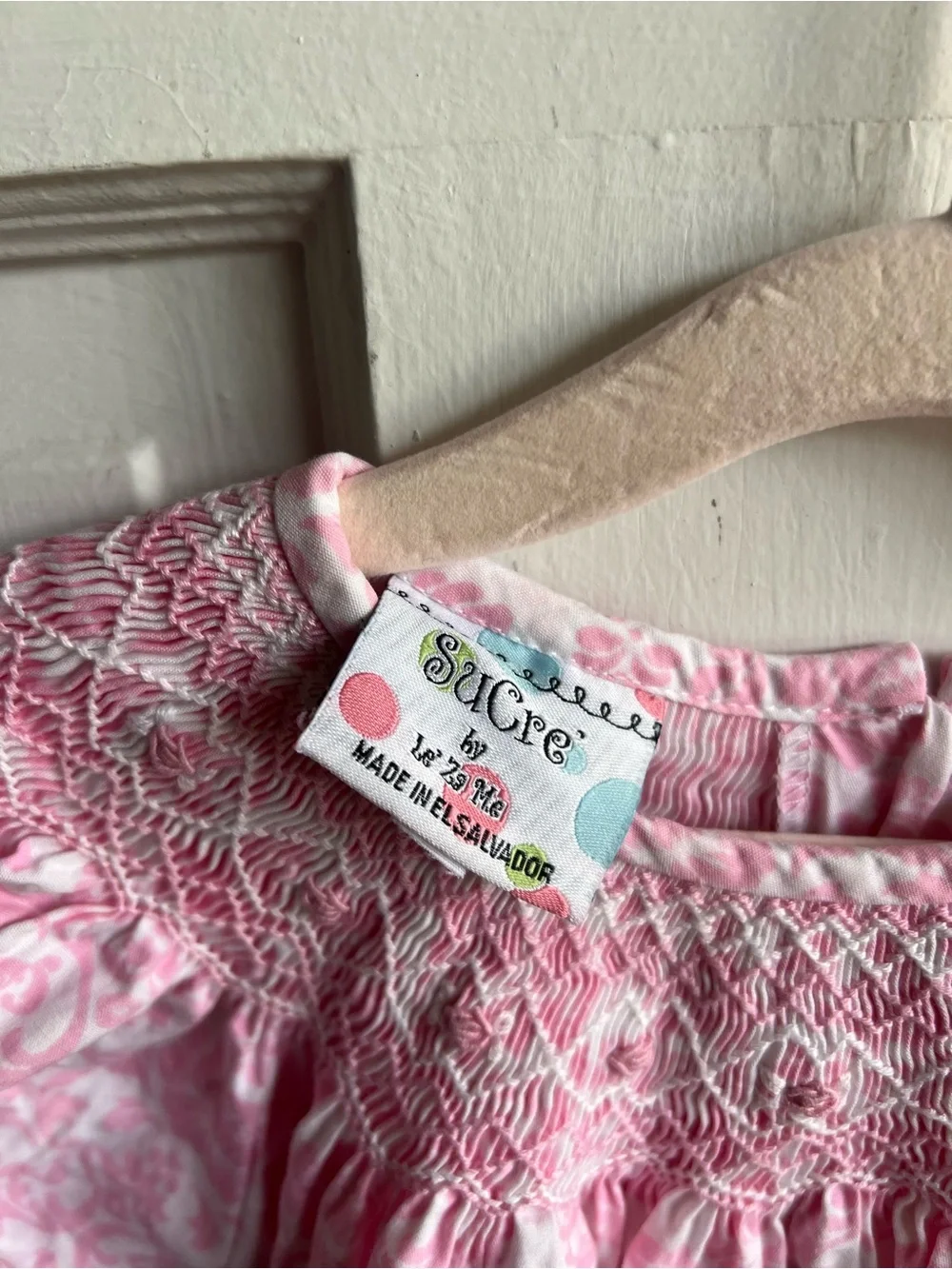 Girls Pink Smocked Short-Sleeve Nightgown